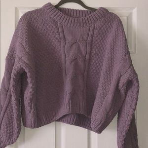 Chunky purple knit sweater